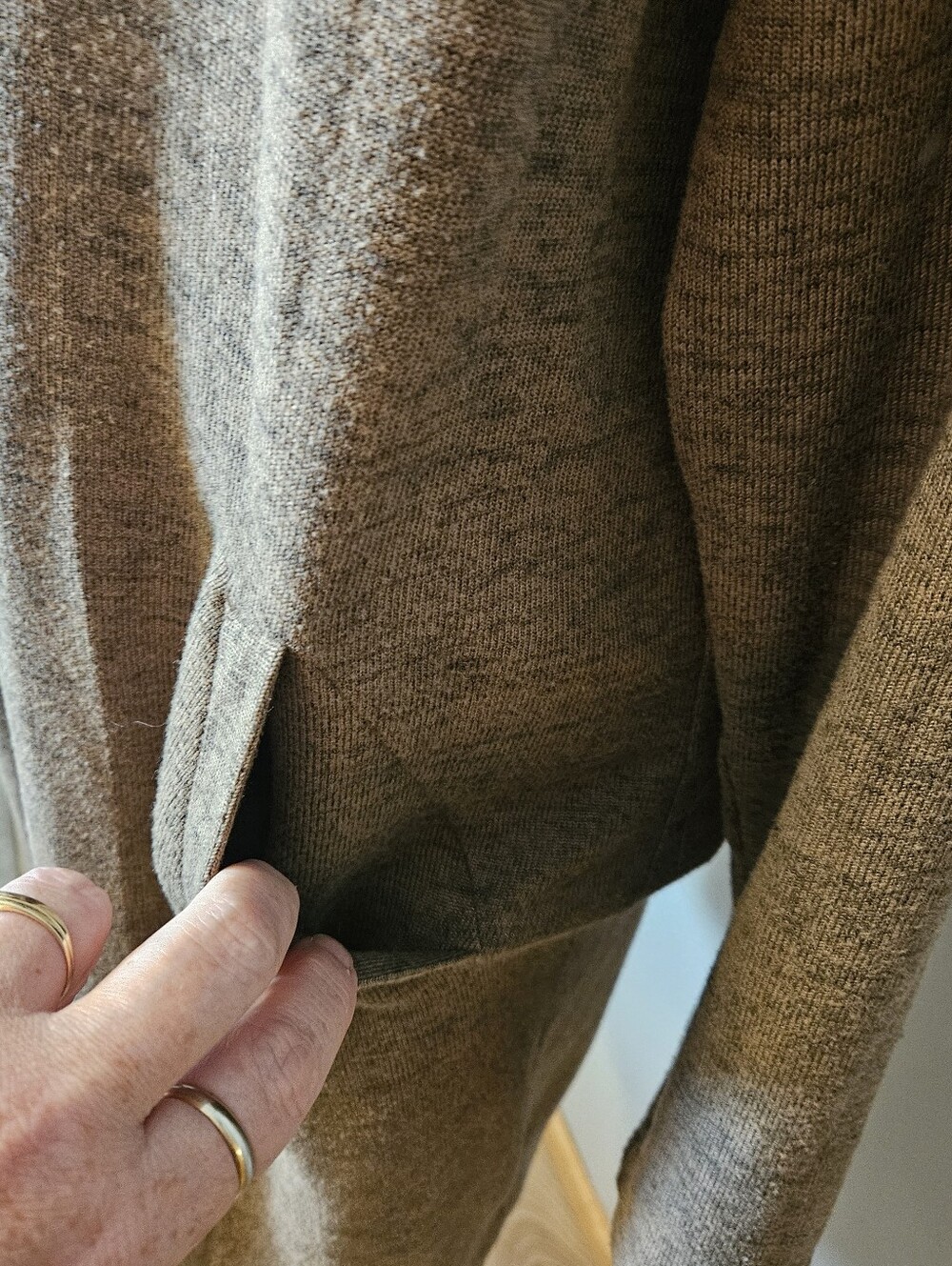 Women's Large  Open-Front Long Cardigan Sweater - Brown - Picture 5 of 6